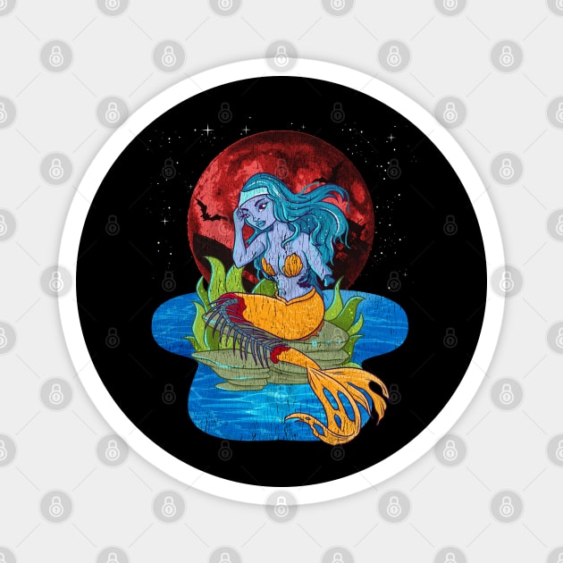 Zombie Mermaid Funny Halloween Trick or Treat Gift Magnet by creative